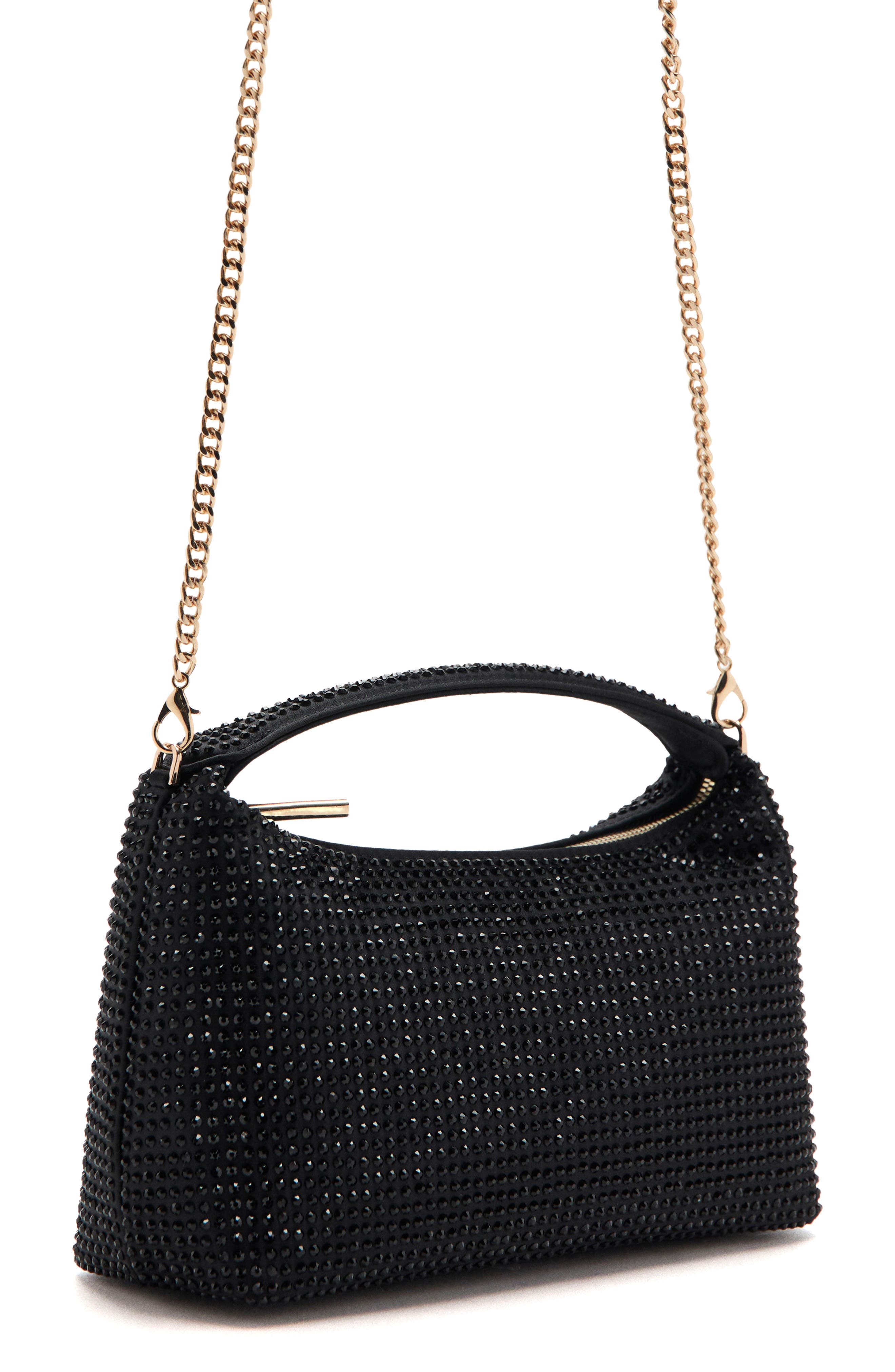 MANGO Small Rhinestone Handbag, Main, color, 