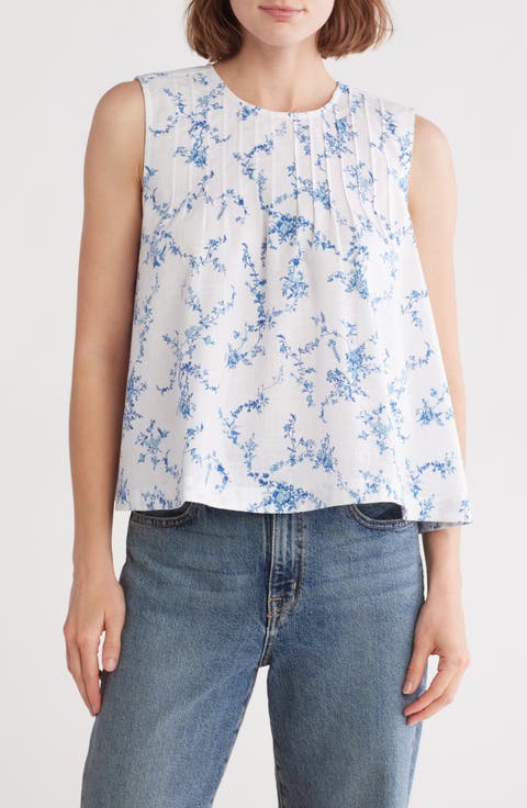 Pintuck Sleeveless Top