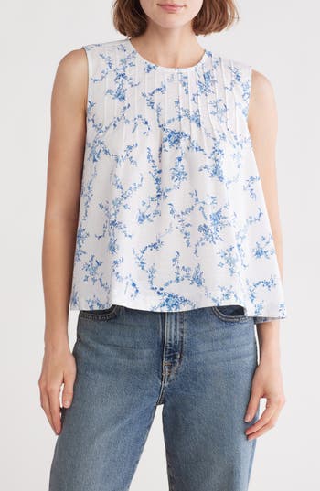 Shop Melrose And Market Pintuck Sleeveless Top