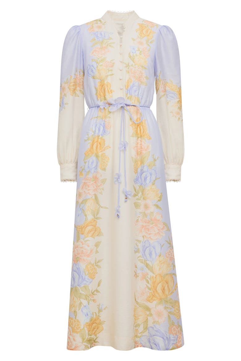 courtney placed floral long sleeve dress Courtney Floral Long Sleeve Midi Dress (Women)