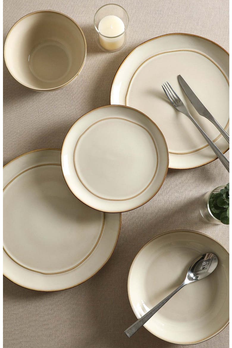 Infinity Stoneware 12-Piece Dinnerware Set, Alternate, color, Beige