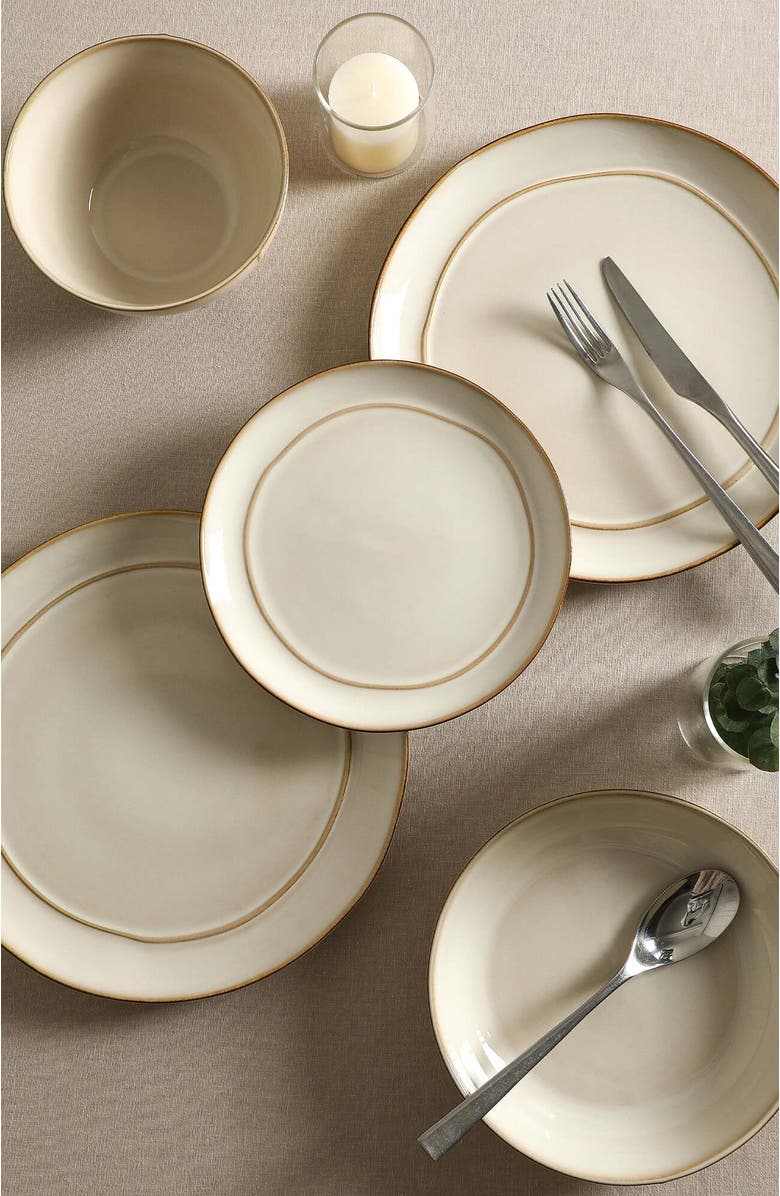 Stone Lain Infinity Stoneware 12-Piece Dinnerware Set, Alternate, color, Beige