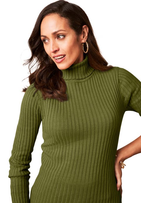 Ribbed Cotton Turtleneck Sweater