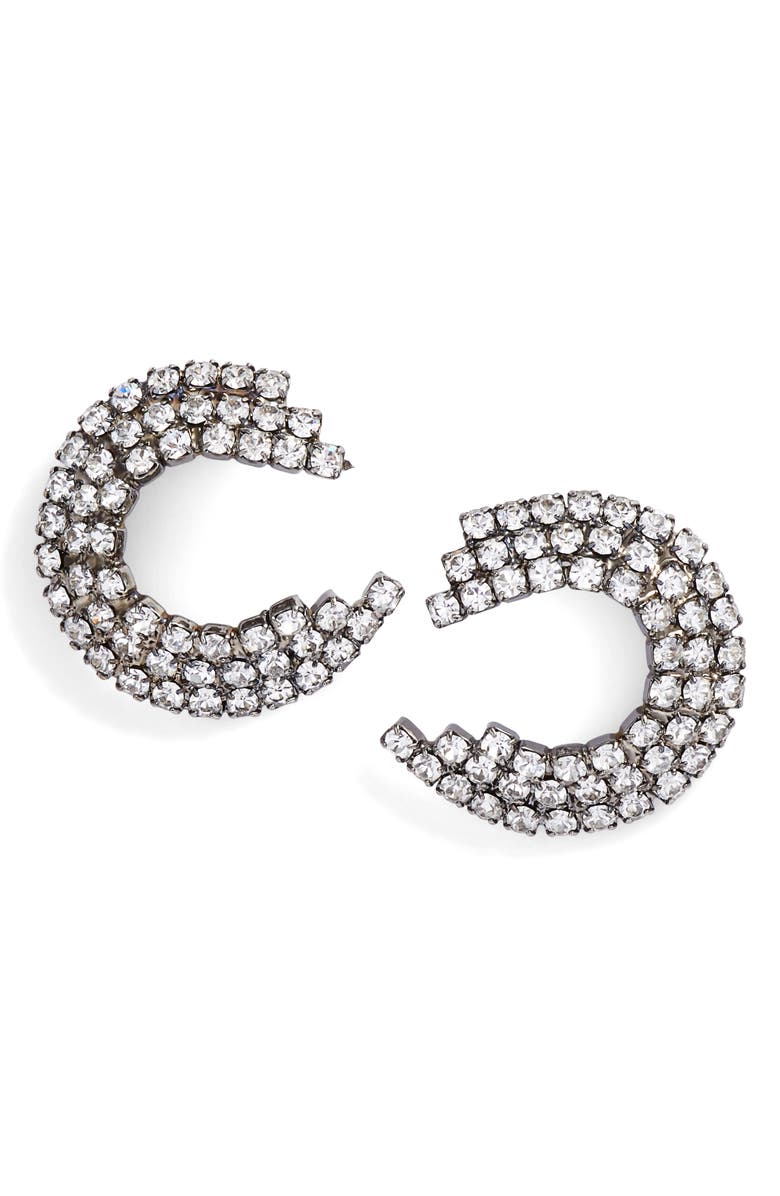 CRISTABELLE Rhinestone Half Circle Earrings, Main, color, 
