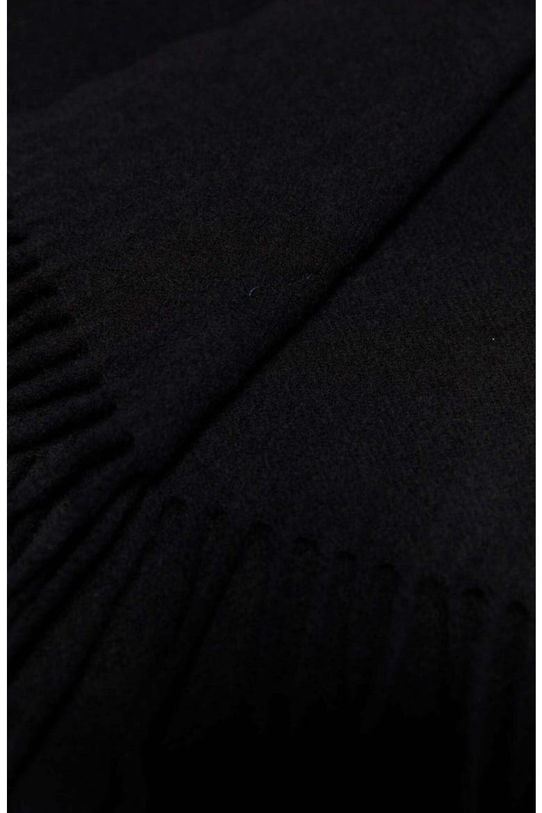 Cashmere Fringed Scarf, Alternate, color, black