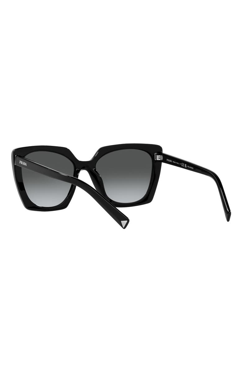Prada 54mm Gradient Polarized Square Sunglasses, Alternate, color, Black