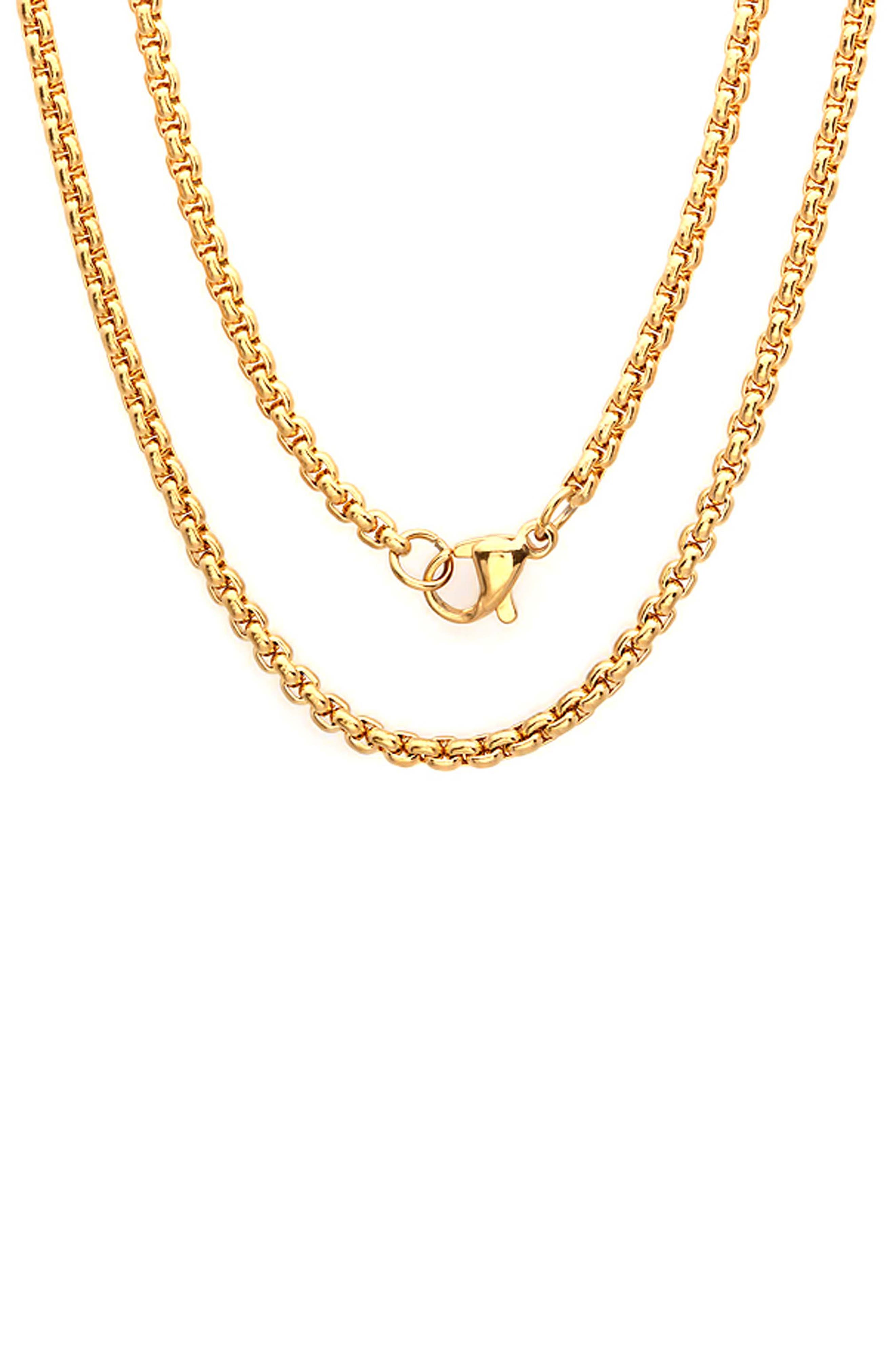 Men's Plated Box Chain Necklace