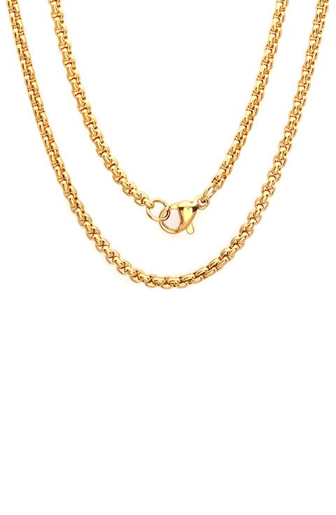 Men's Plated Box Chain Necklace