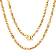 STEELTIME Men's Plated Box Chain Necklace