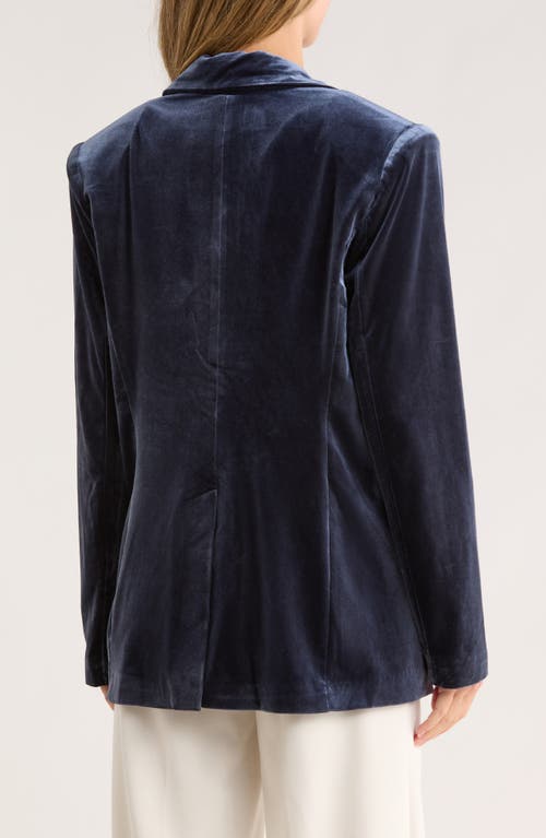 Max Studio Peak Lapel Velvet Blazer In Purple