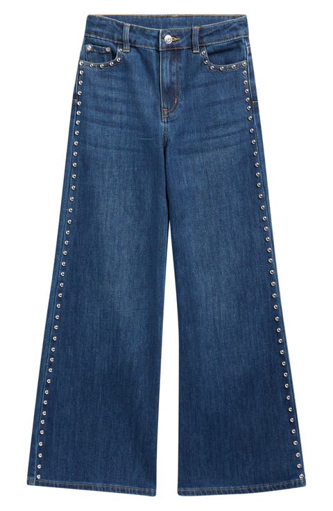 Kids' Stud Wide Leg Jeans