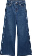 Tractr Kids' Stud Wide Leg Jeans