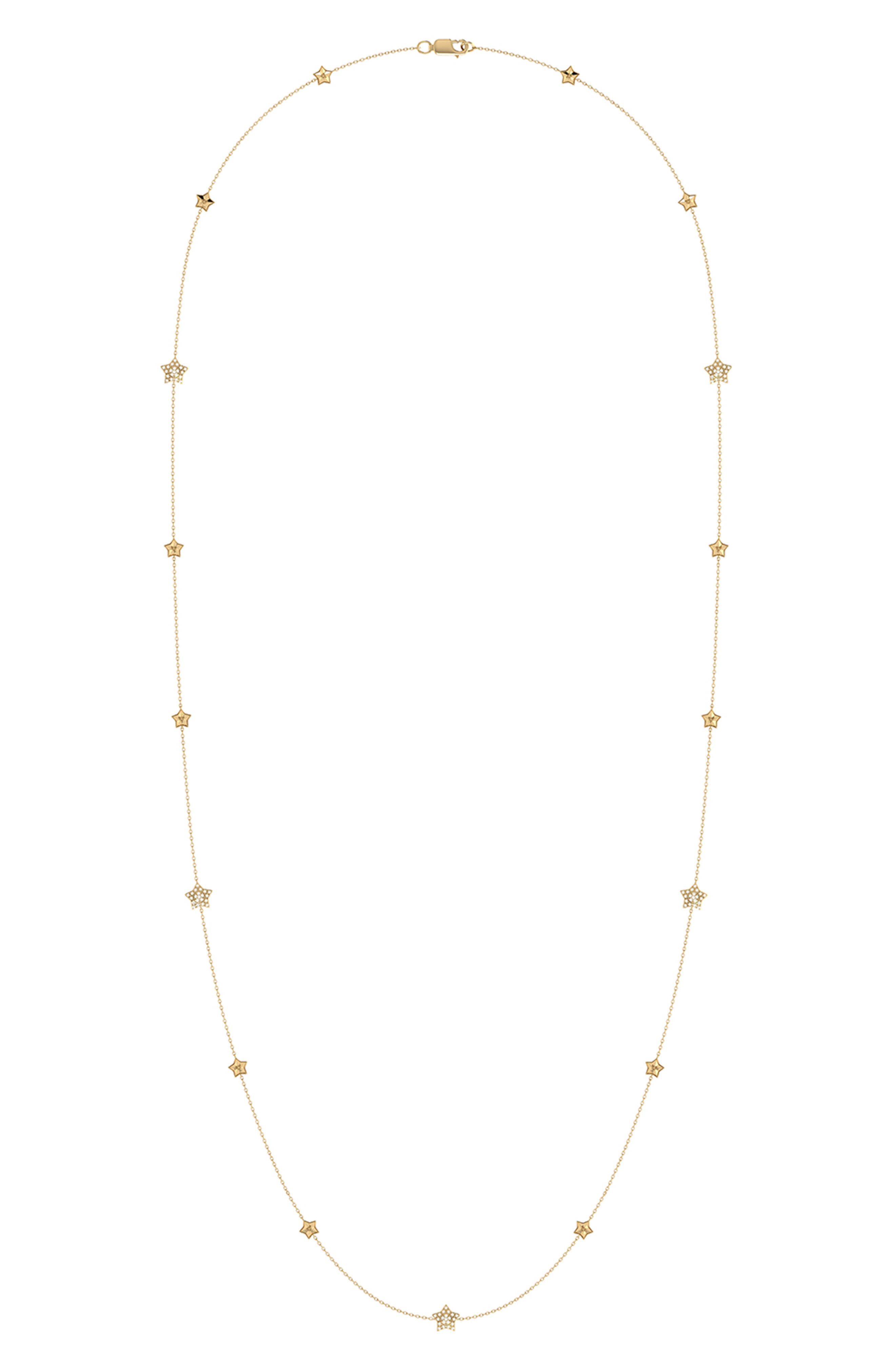 LuvMyJewelry Dreamer Lucky Star Diamond Station Necklace - 0.27ct.