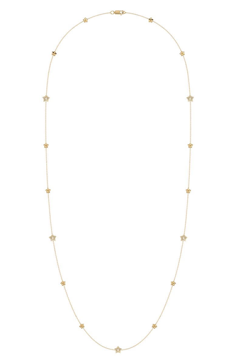LuvMyJewelry Dreamer Lucky Star Diamond Station Necklace - 0.27ct., Main, color, 14Kt Gold Vermeil On Sterling