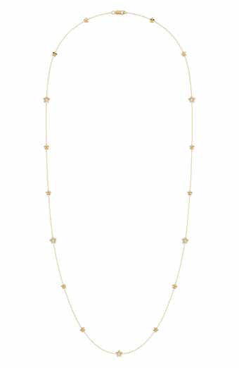 LuvMyJewelry Dreamer Lucky Star Diamond Station Necklace - 0.27ct.