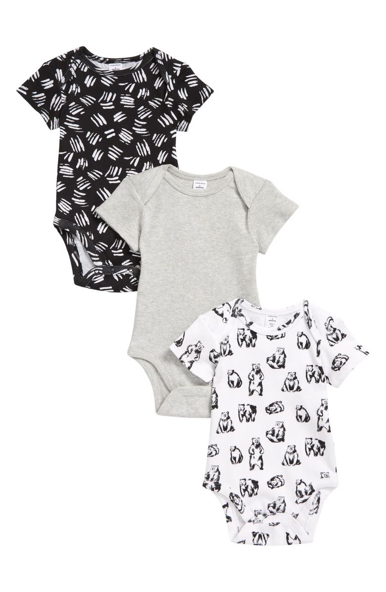 Nordstrom Assorted 3-Pack Cotton Bodysuits, Main, color,