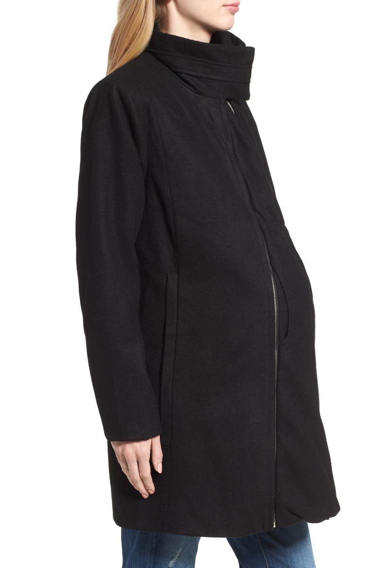 Convertible 3-in-1 Maternity/Nursing Coat, Alternate, color, BLACK