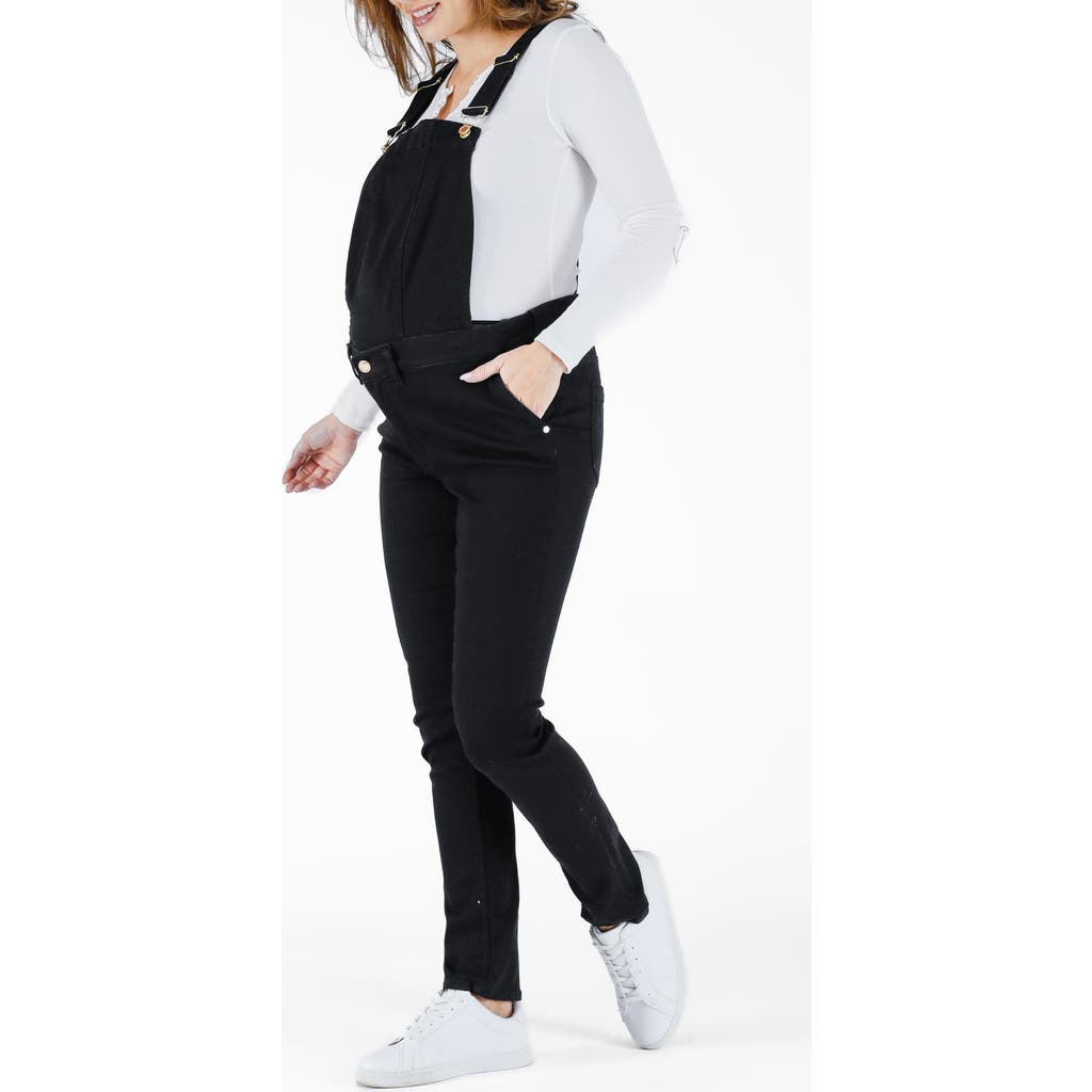 Cache Coeur Sharon Denim Maternity Overalls In Black