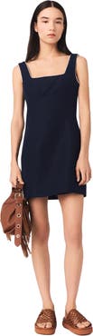 maje Short linen-blend dress