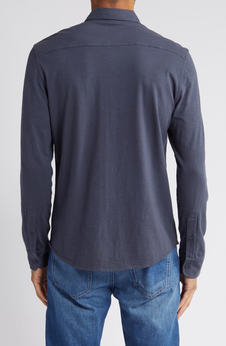 Faherty Knit Seasons Organic Cotton Button-Up Shirt, Alternate, color, Dune Navy