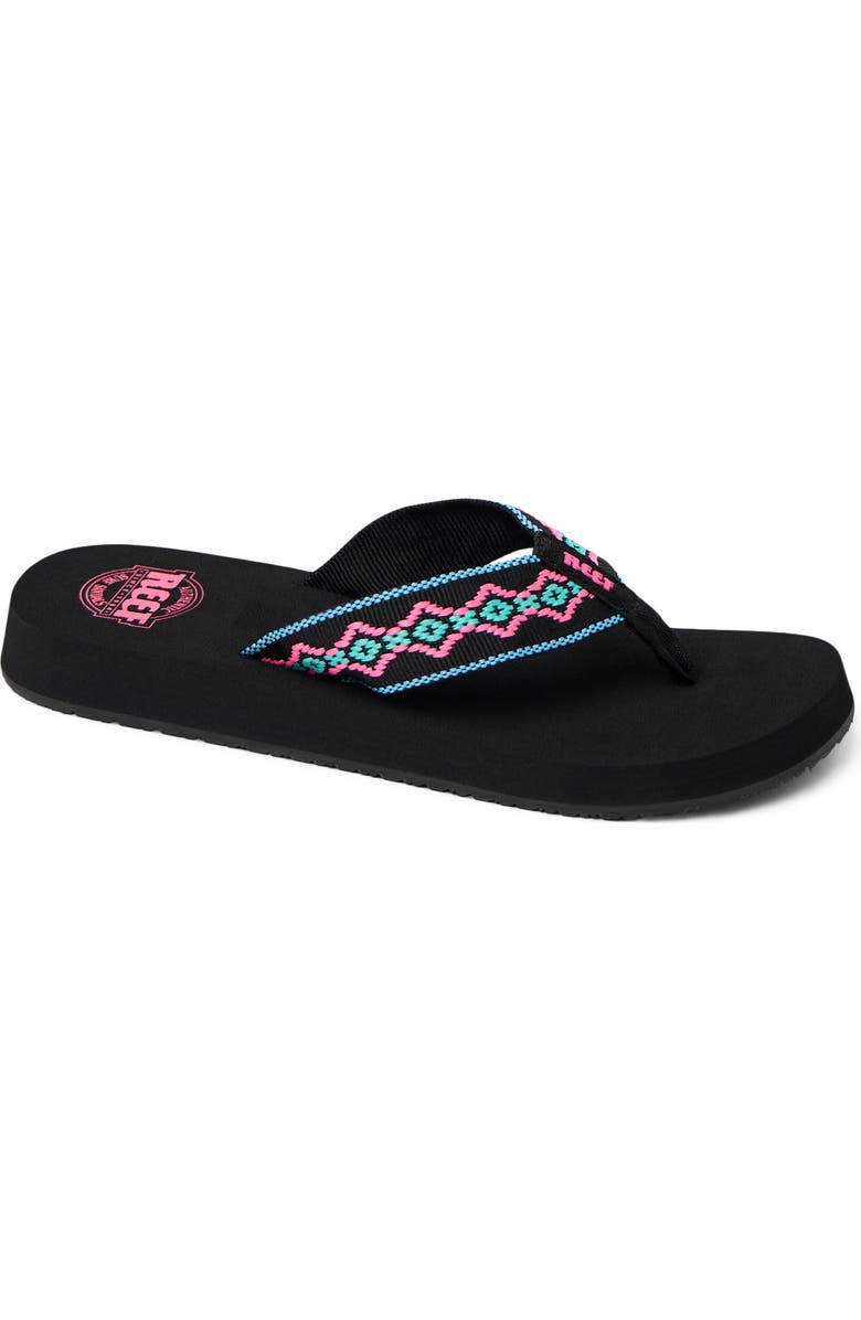 Reef Sandy Flip Flop, Main, color, Black Neon