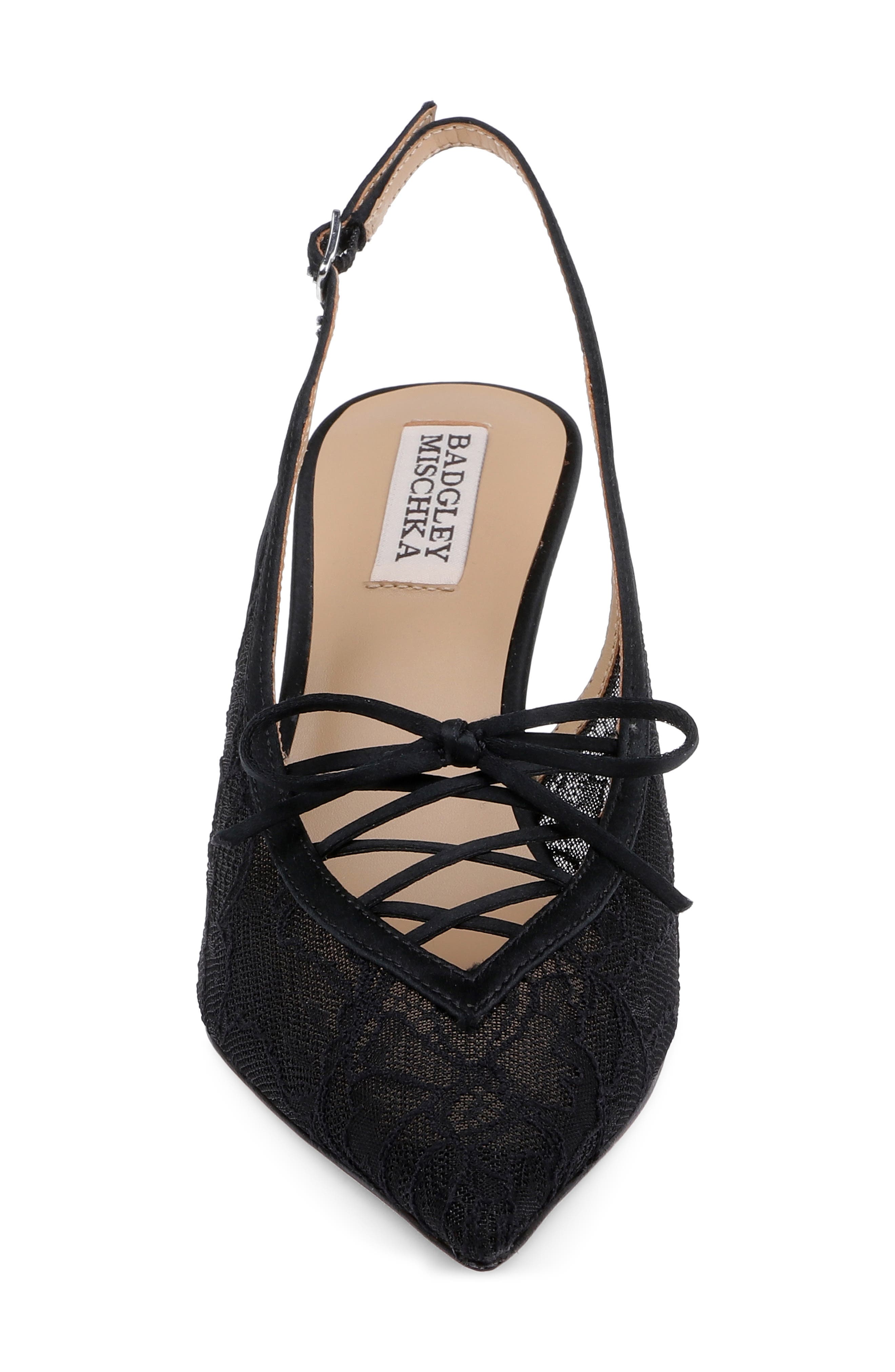 Raine Slingback Pointed Toe Pump, Alternate, color, BLACK LACE