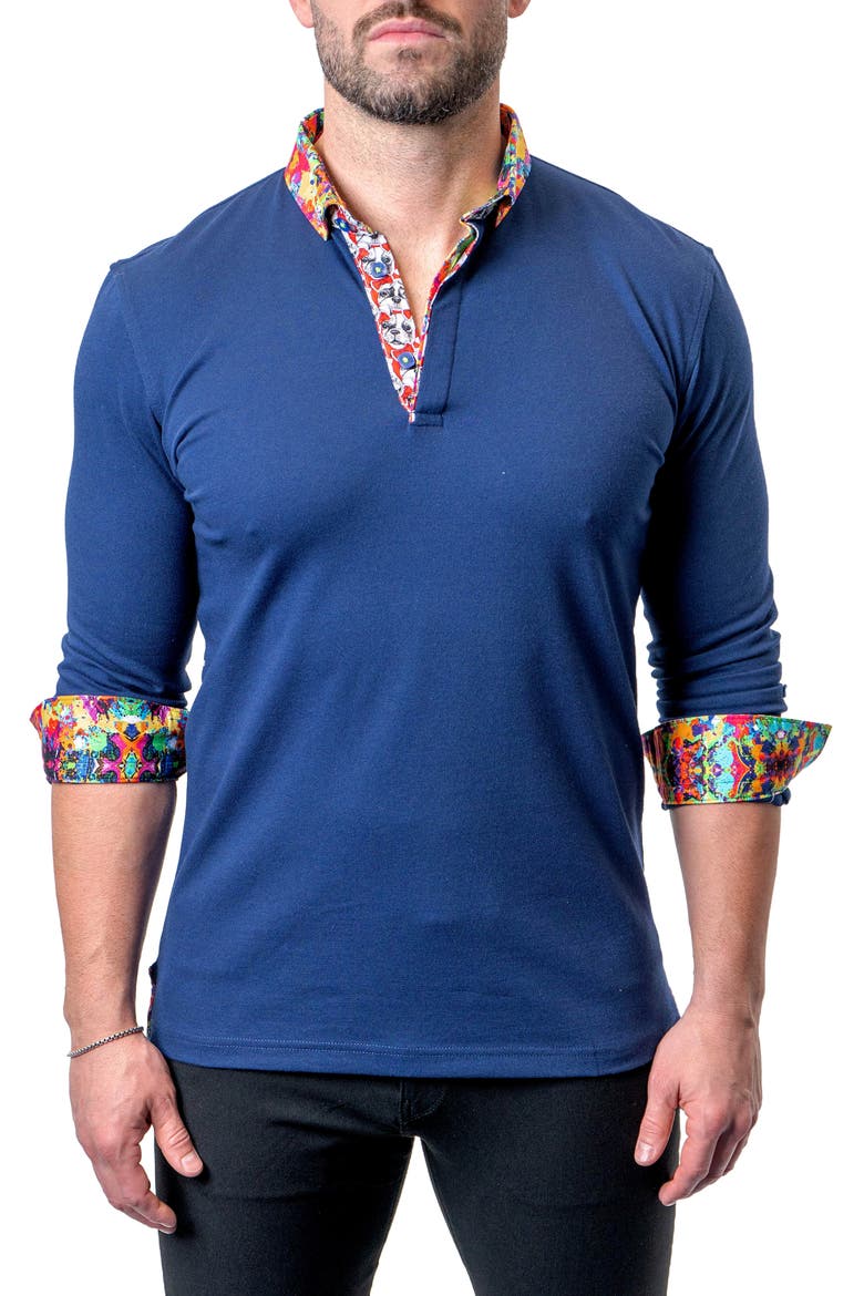 Newton Royalty Blue Long Sleeve Polo, Alternate, color, BLUE