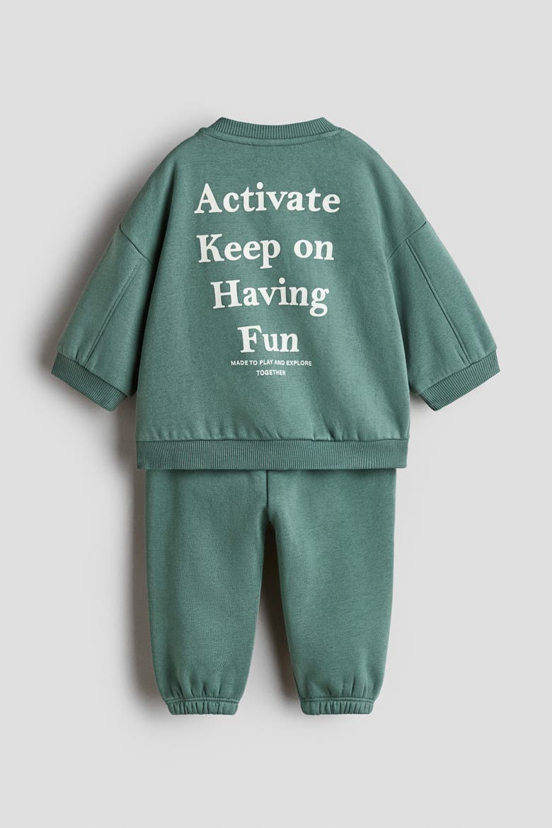 2-piece Printed Sweatshirt Set, Alternate, color, Green/Run Jump Play
