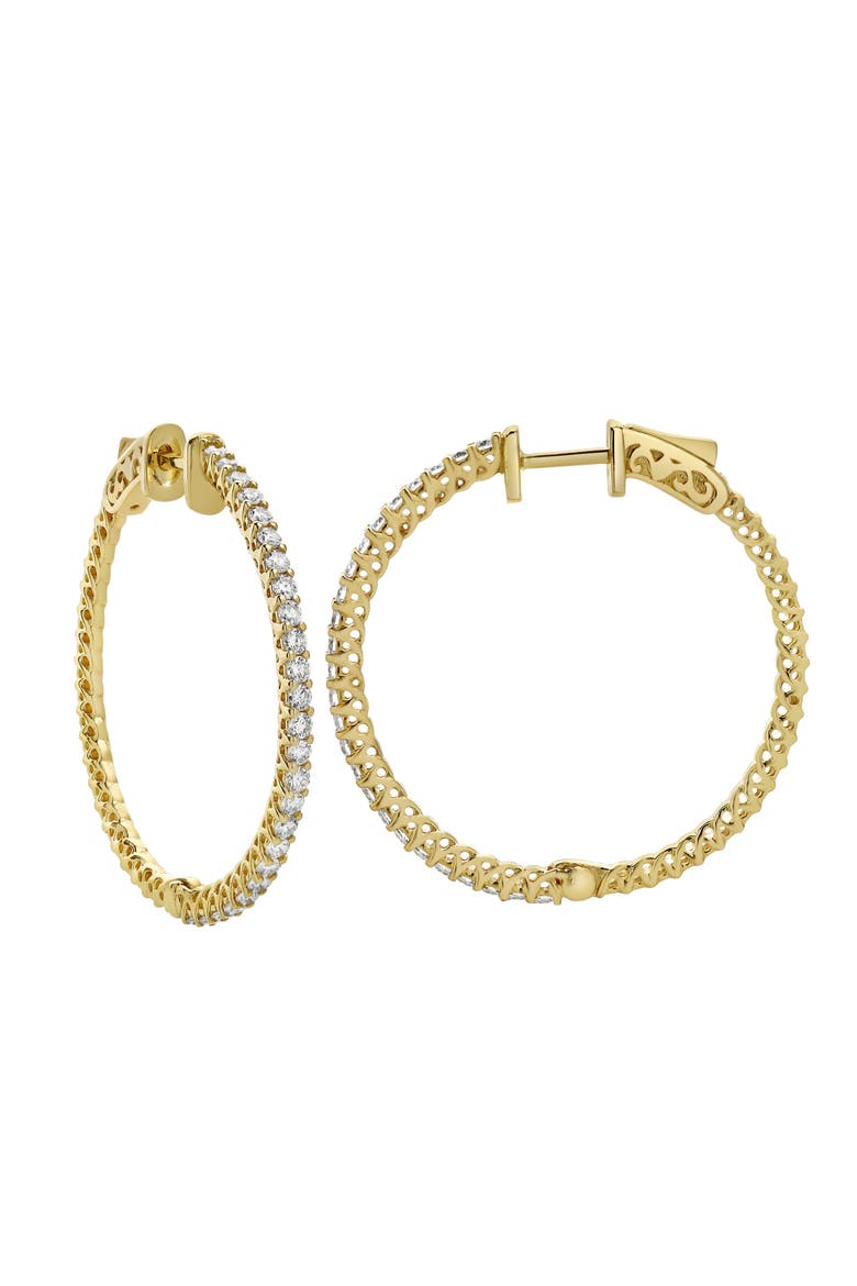 Sepharna 14K Gold Diamond Hoop Earrings - 1.2 Cts, Main, color, 14K Yellow Gold