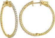 LuvMyJewelry Sepharna 14K Gold Diamond Hoop Earrings - 1.2 Cts