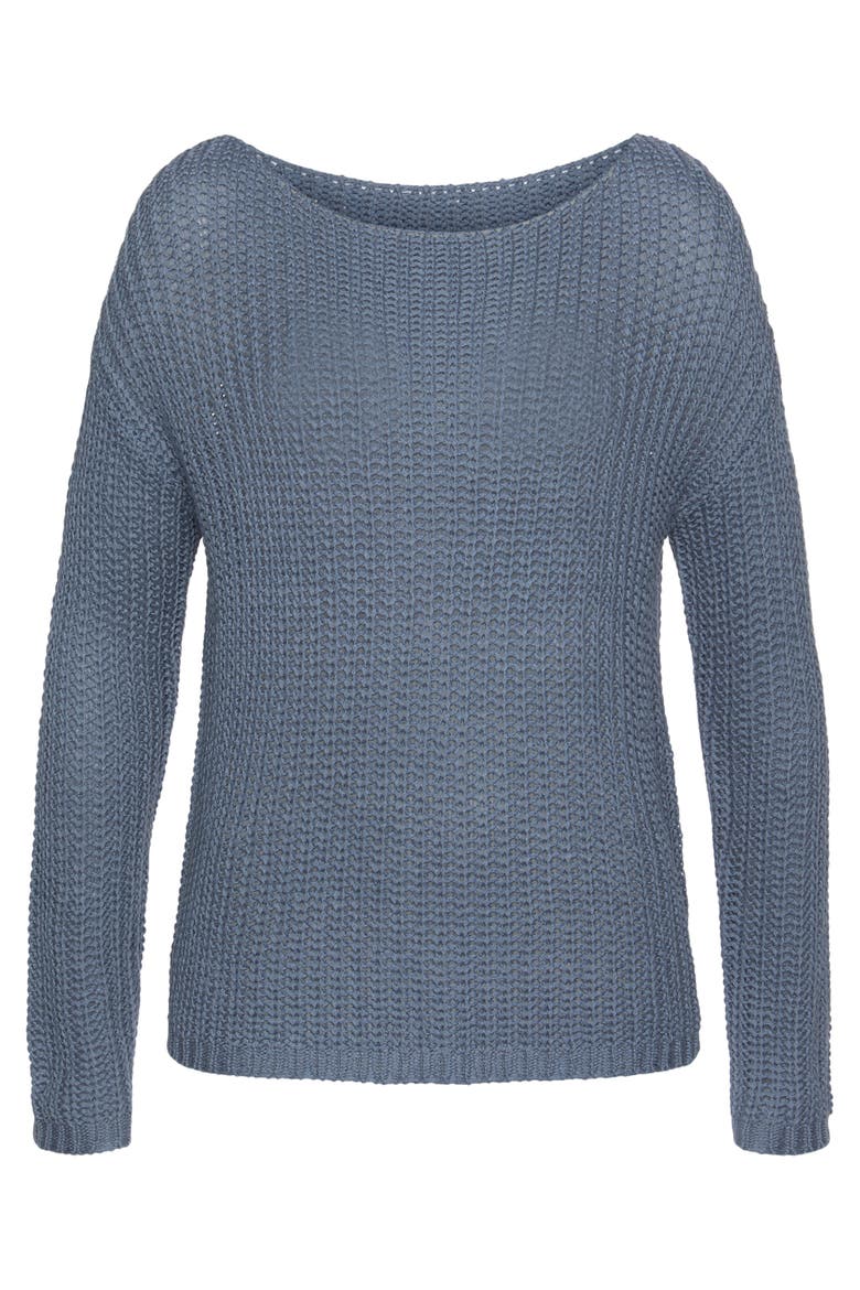 Crochet Knit Sweater, Alternate, color, Blue