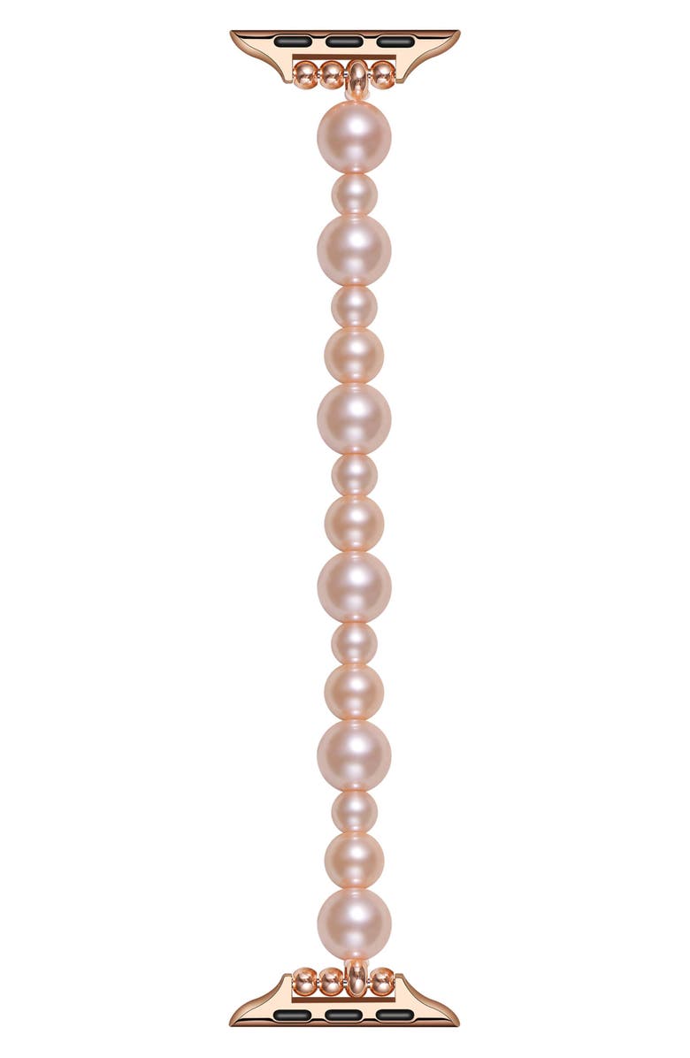 The Posh Tech Maeve 38mm Imitation Pearl Apple Watch<sup>®</sup> Bracelet Watchband, Main, color, 