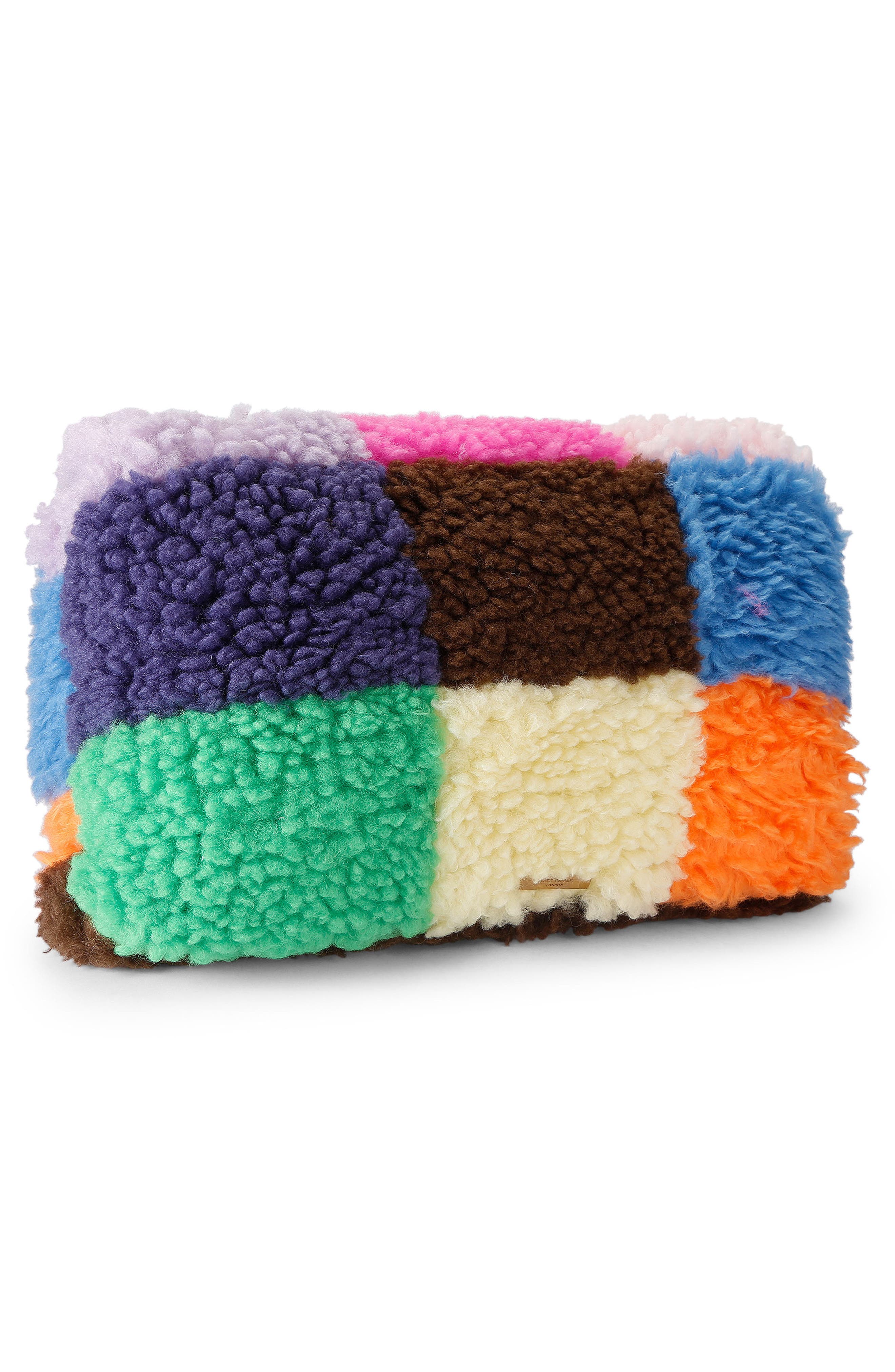 Macro Faux Fur Kensington Handbag, Alternate, color, BLUE MULTI