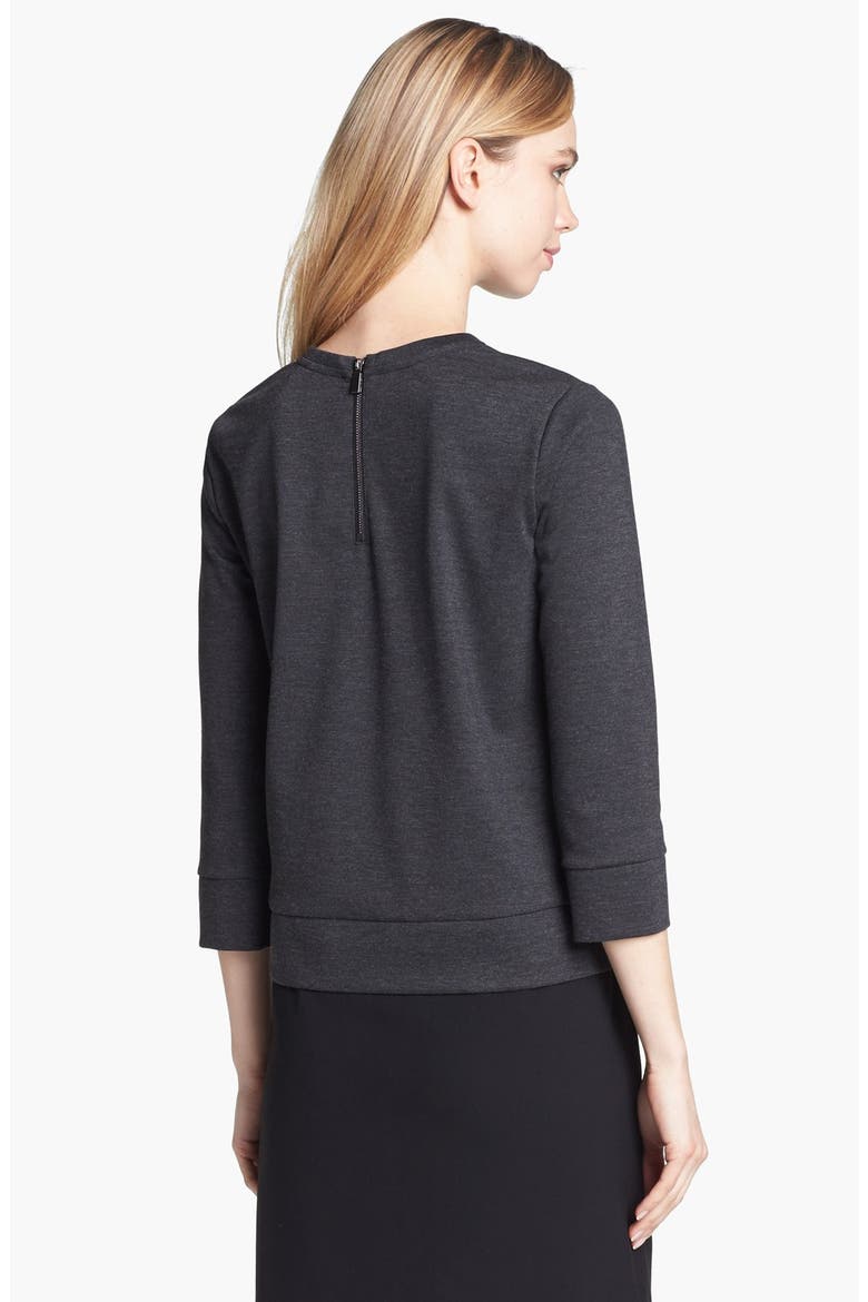 Ponte Knit Top, Alternate, color, DARK HEATHER GREY