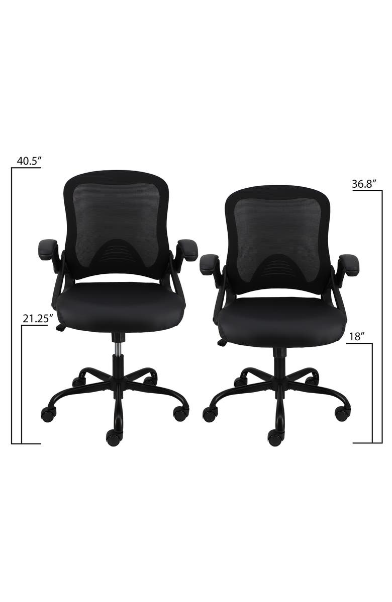 Elama Mid Back Adjustable Office Chair, Alternate, color, Black