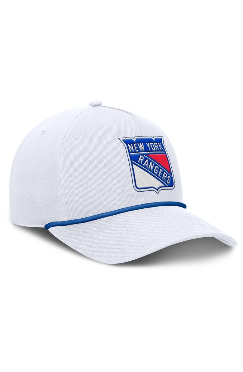 FANATICS Men's Fanatics White New York Rangers Rope A-Frame Adjustable Hat, Alternate, color, White