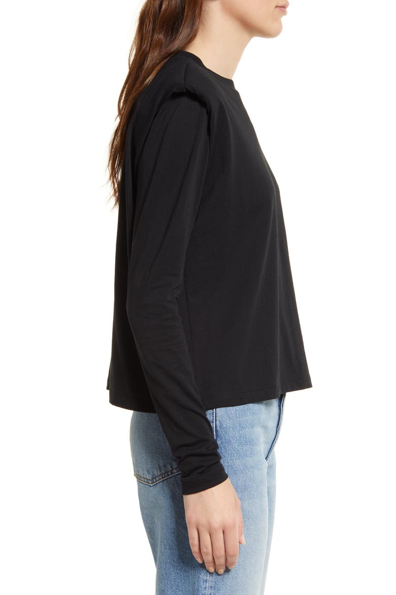 Coni Long Sleeve Cotton T-Shirt, Alternate, color, BLACK