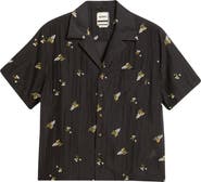 RIZORT Madison Floral Cotton & Lyocell Plissé Camp Shirt