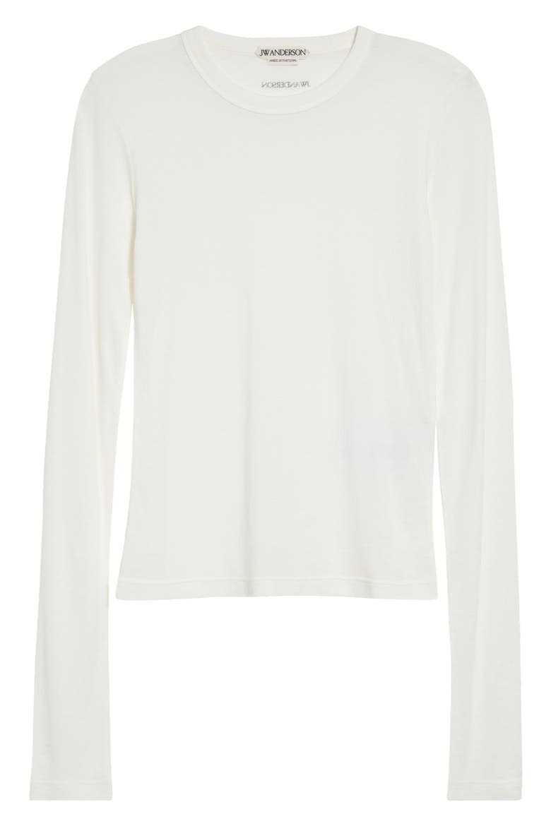 Long Sleeve Crewneck Top, Alternate, color, OFF WHITE