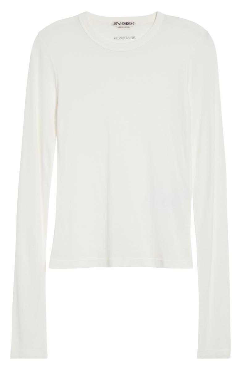 JW Anderson Long Sleeve Crewneck Top, Main, color, Off White