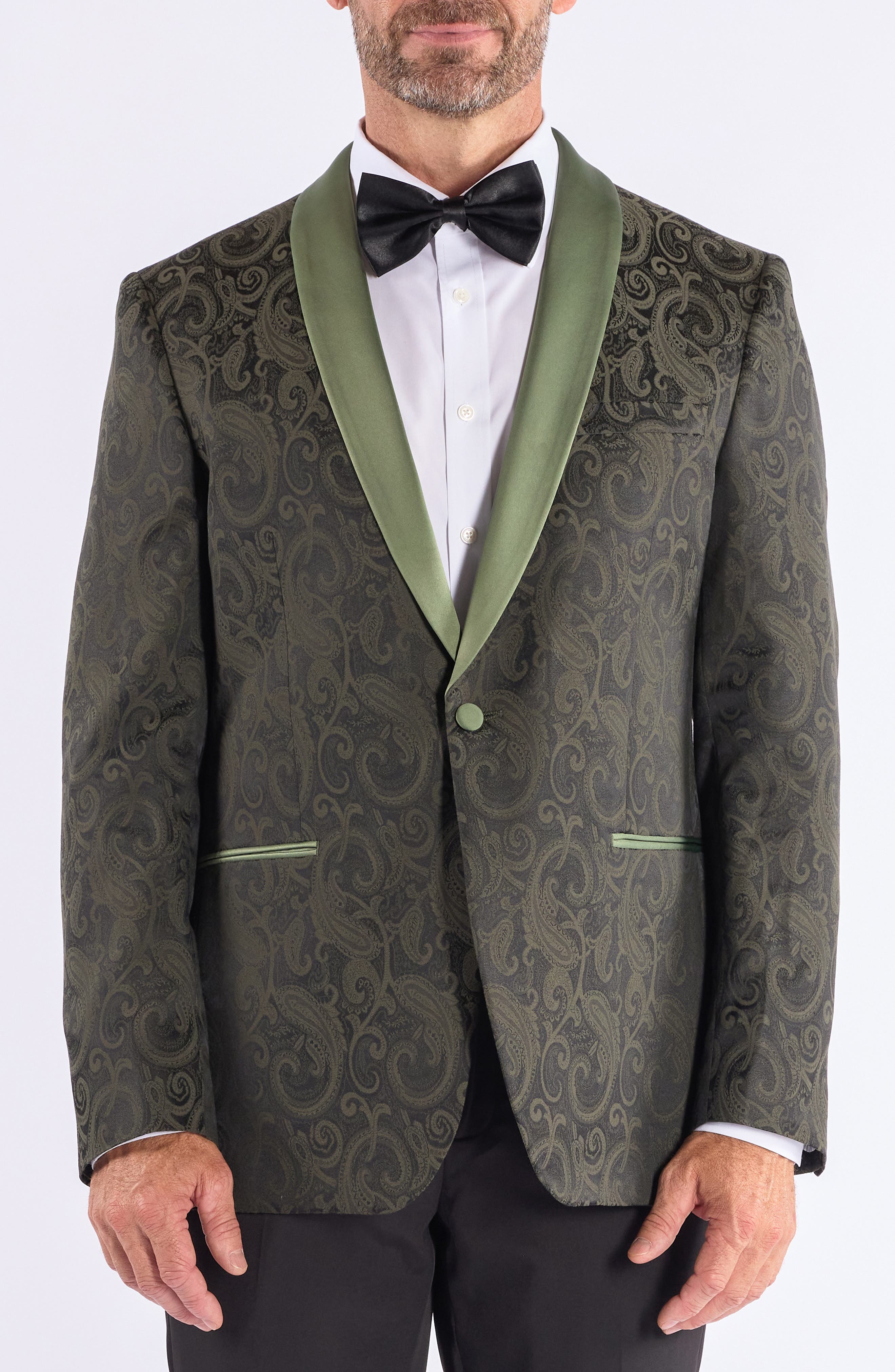 SAVILE ROW CO Paisley Jacquard Evening Jacket
