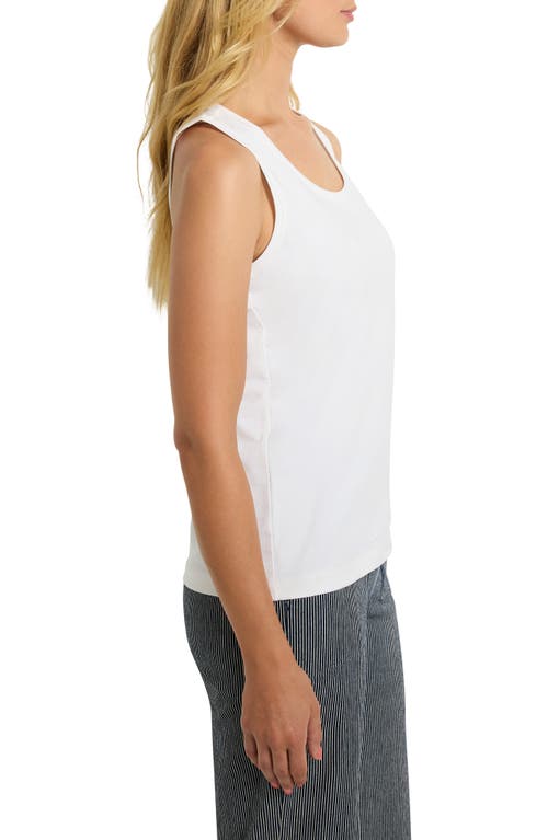 Nic + Zoe Nic+zoe Perfect Stretch Cotton Knit Tank In Paper White