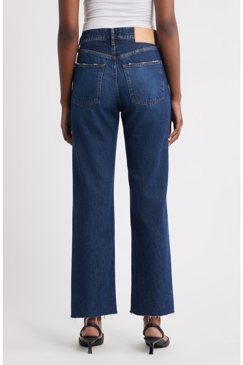 Medley Distressed Raw Hem Ankle Straight Leg Jeans, Alternate, color, DARK BLUE