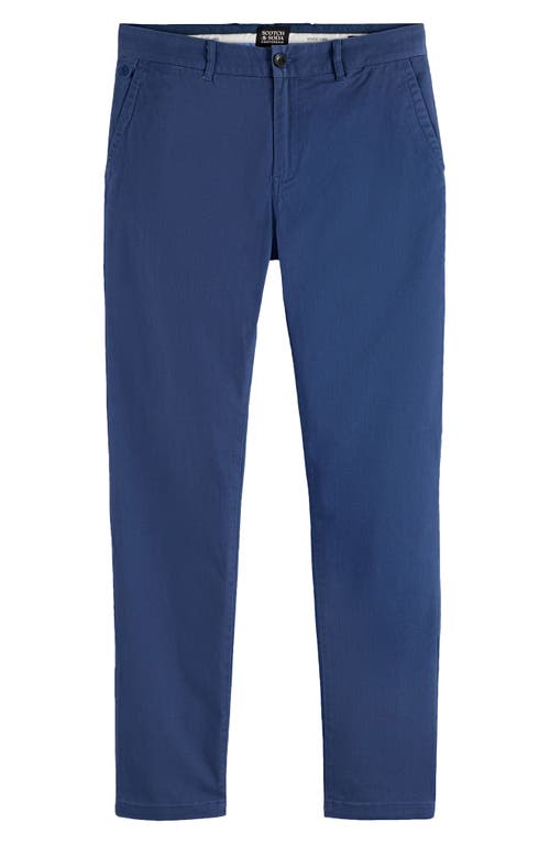 Scotch & Soda Stuart Stretch Cotton Chinos In Blue