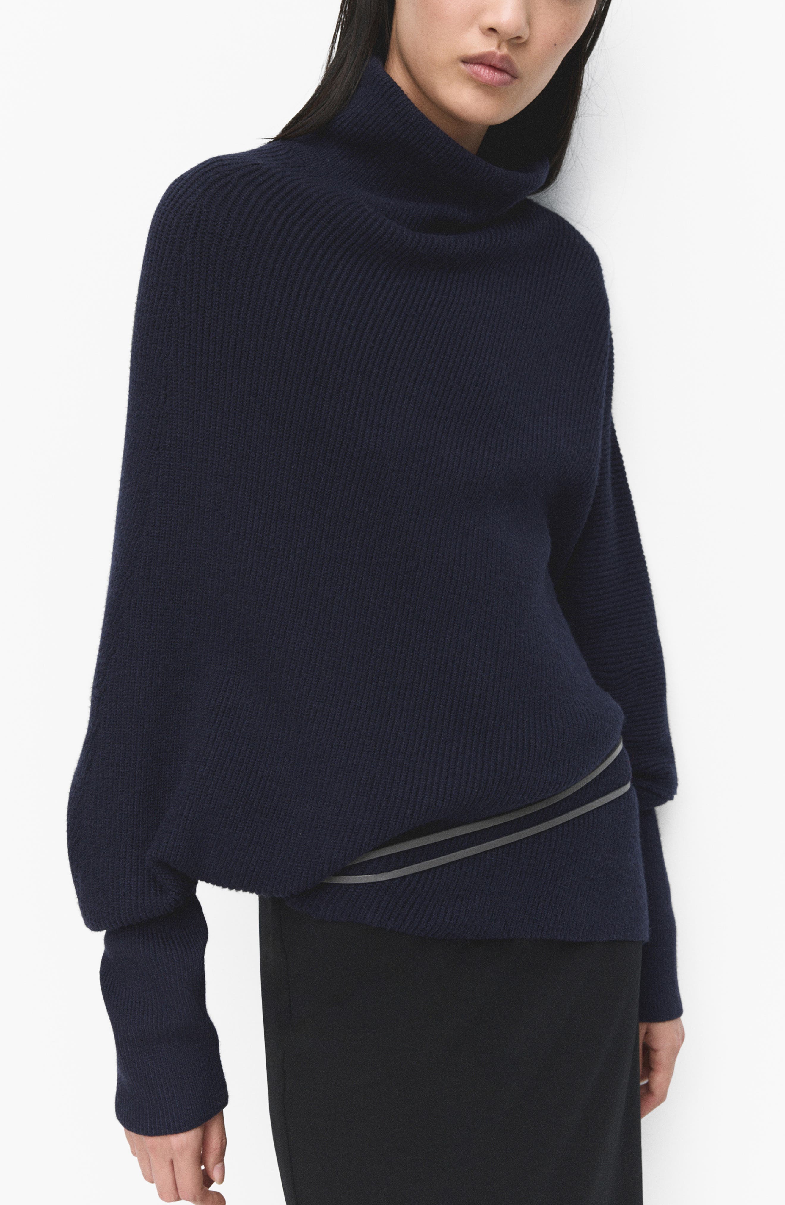 Asymmetric Turtleneck Sweater - image 3