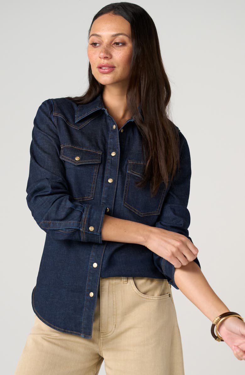 Liverpool Western Slim Fit Denim Shirt, Alternate, color, Triple Crown