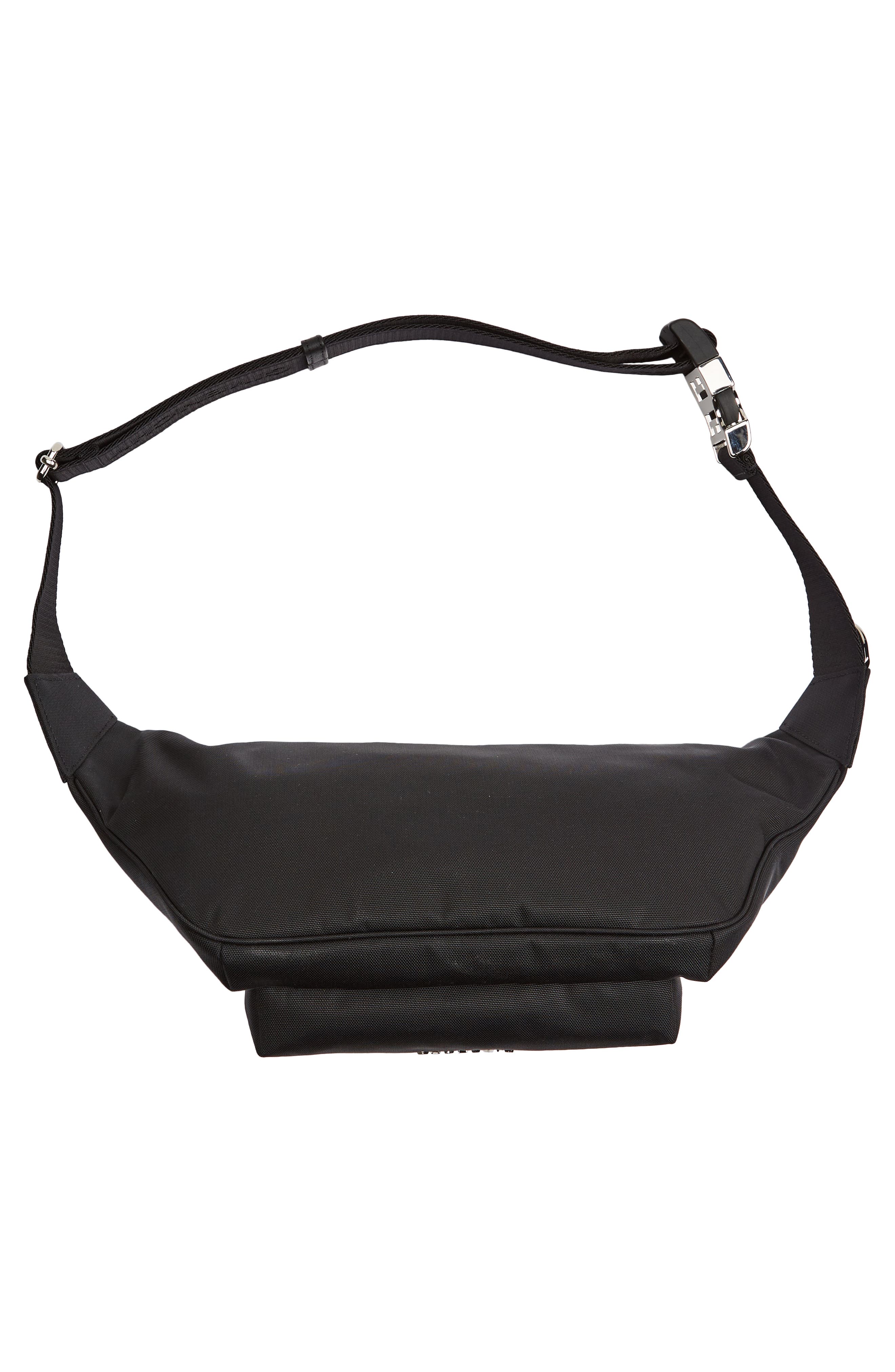 Essential U Embroidered Logo Belt Bag, Alternate, color, BLACK