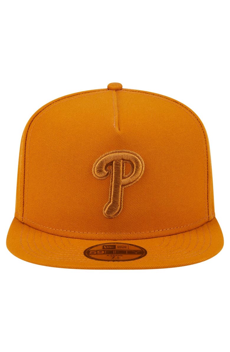 New Era Men's New Era Orange Philadelphia Phillies Color Pack A-Frame 59FIFTY Fitted Hat, Alternate, color, Orange