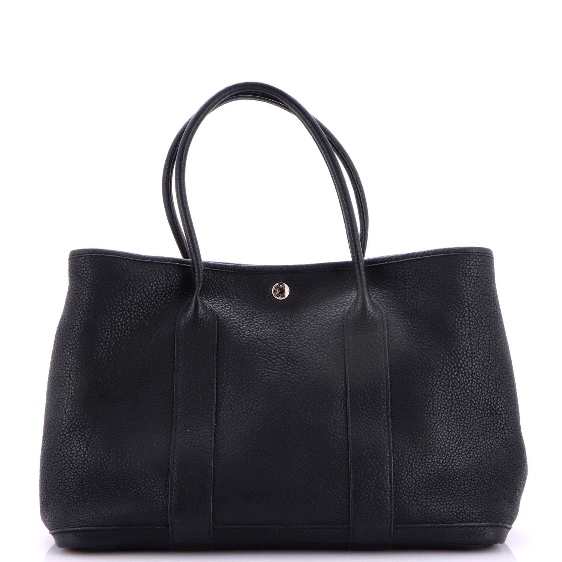 Garden Party Tote Leather 36, Main, color, Black
