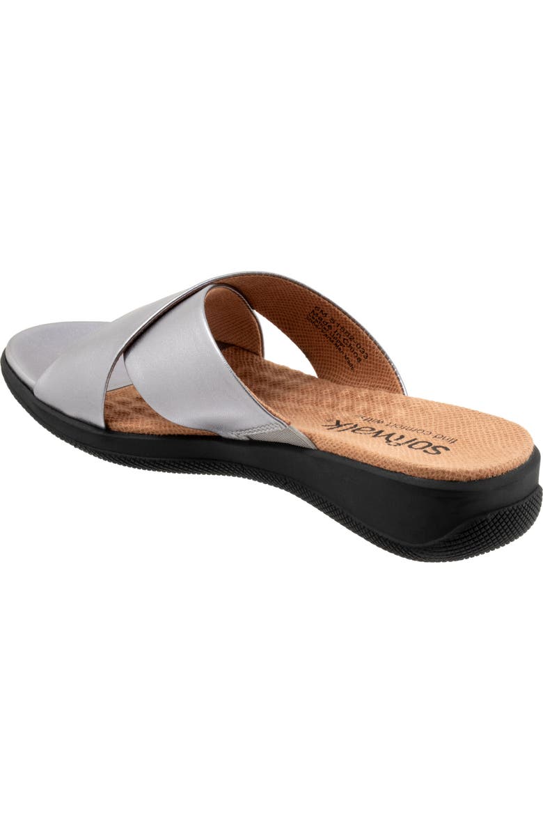 SoftWalk<sup>®</sup> 'Tillman' Leather Cross Strap Slide Sandal, Alternate, color, Pewter Leather